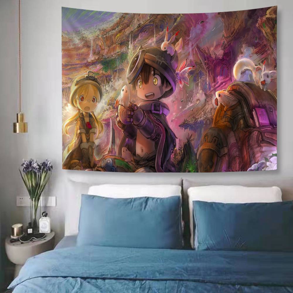 Anime Made In Abyss Cartoon Tapestry Art Science Fiction Room Home Decor Wall Hanging Home Decor