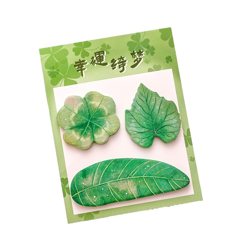 1 Piece Kawaii Stationery Natural Plant Leaf Sticky Note Memo Pad Office Planner Sticker School Supplies