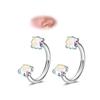 2Pcs 6/8/10/12mm Stainless Steel Zircon Piercings Earrings Horseshoe Ring Piercing Nose Ear Belly Rings Body Jewelry For Women