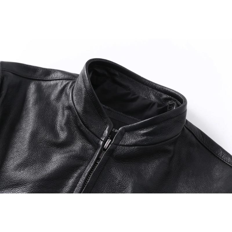 Chinese Size Men's Genuine Leather Jacket 100% Natural Cowhide Leather Coat Men Skin Clothing Autumn Spring Asian Size S-6XL