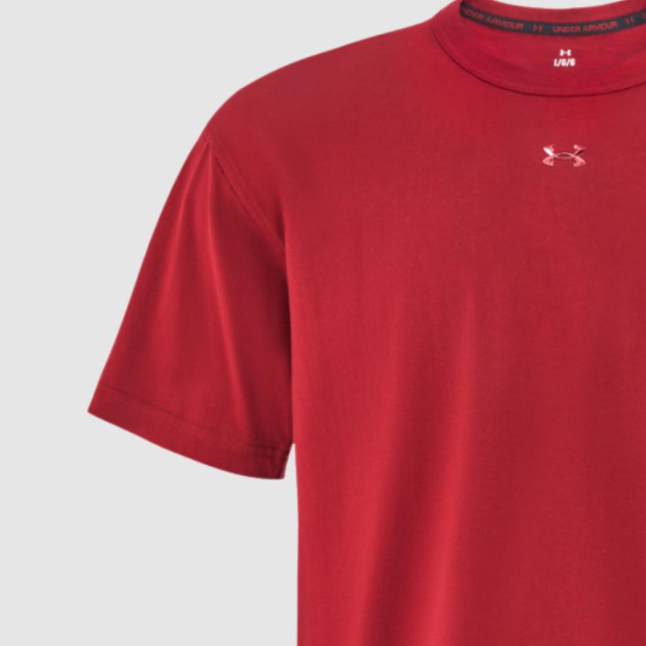 Under Armour Casual Sports Series Logo Loose Round Neck Short Sleeve T-Shirt Unisex Tops Flame-Red 6006007-625