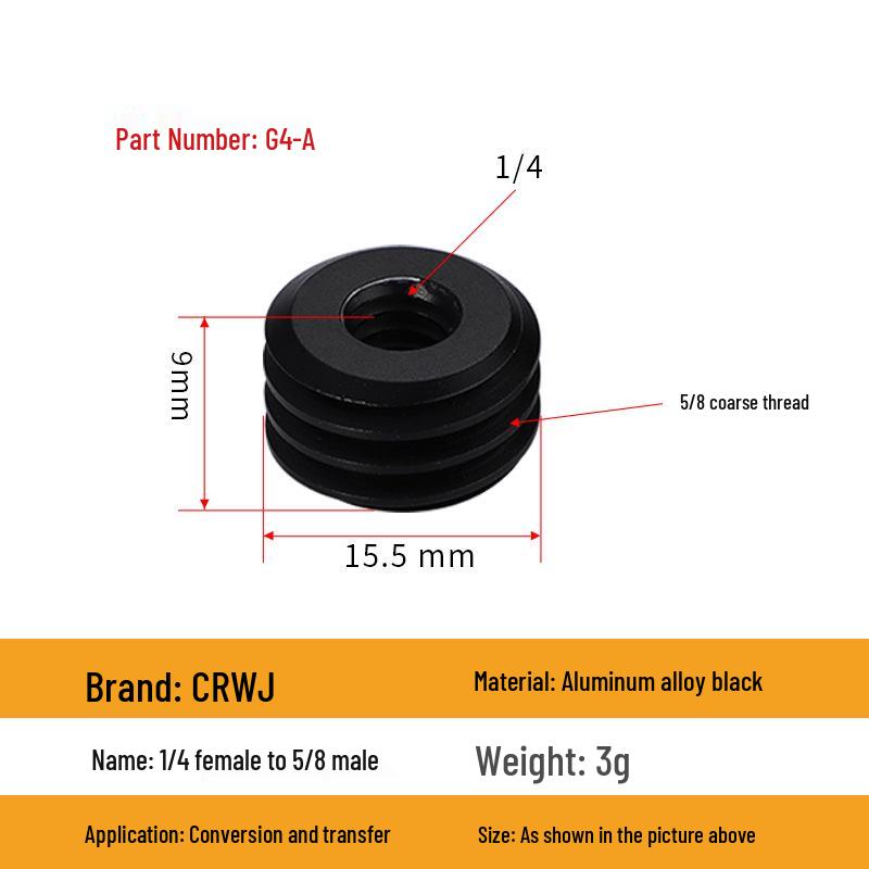 Laser Level Camera Mount Tripod Adapter: 3/8 To 1/4 & 1/4 To 5/8 Conversion Nut Screw