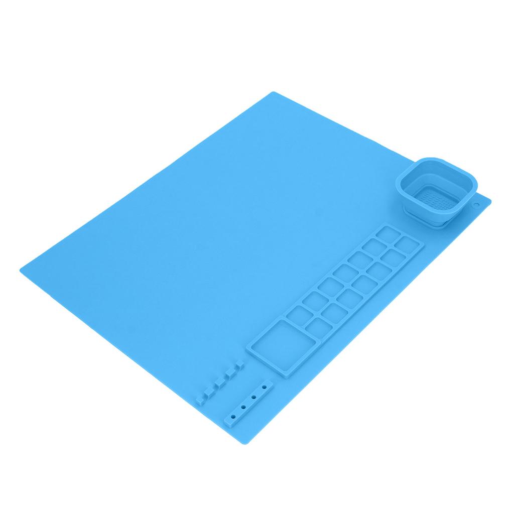 Silicone Painting Mat with Cup DIY Cultivate Artistic Talent Easy To Wipe Silicone Art Mat for Boys Girls Art Supplies