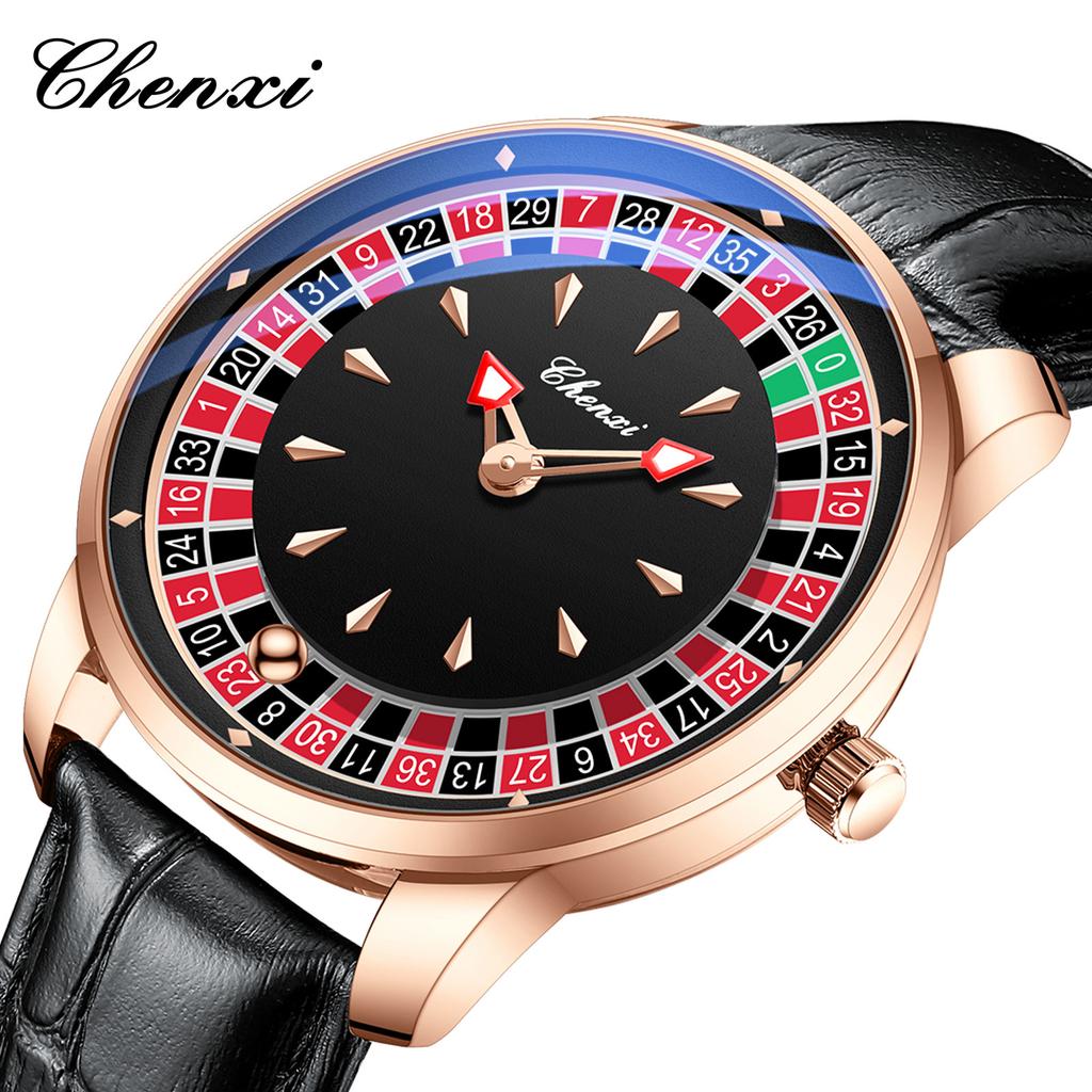 CHENXI 636 Casual Roulette Rotating Men Quartz Watch 3ATM Waterproof Luminous Hands Male Wristwatch Reloj Hombre (Without a Box)