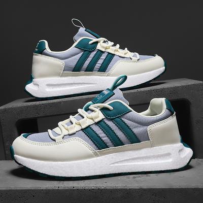 Three Bars New Four-season Leather Casual Running Shoes Sports Dad Trendy Shoes Platform Forrest Gump Trendy Shoes