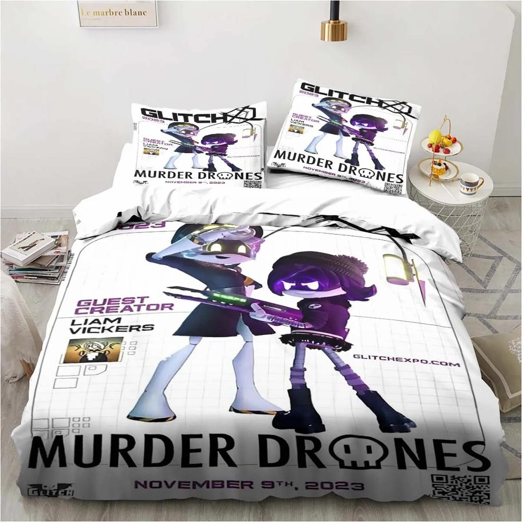 Copripiumino Federa Set Biancheria da Letto Droni Assassini Cartoni Animati Decorazione Camera da Letto Adulto Ragazzo Ragazza Bambini Singolo Matrimoniale Taglia Grande