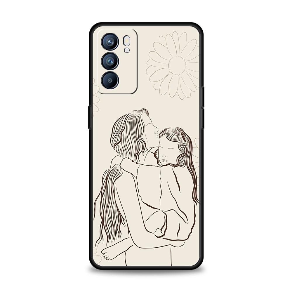 Baby Girl Mom Family Phone Case For Oppo Reno8 Reno7 Reno6 Pro A54 5G Find X6 X5 A53 A52 A9 A15 A95 A17 A16 A57 A31 Cover