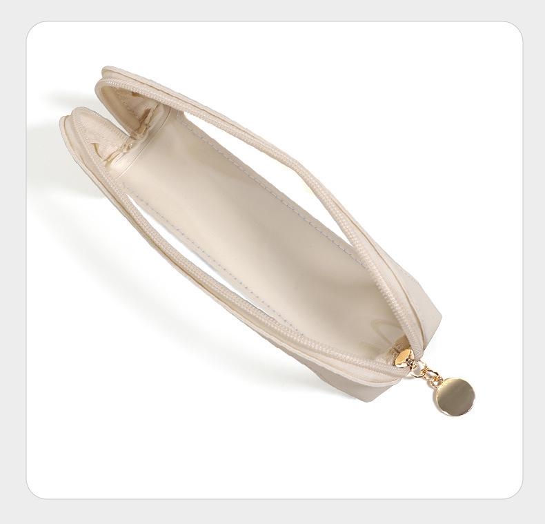 Transparent PU Leather Pencil Case with Window - 3D Stationery & Makeup Bag, Portable Storage Box