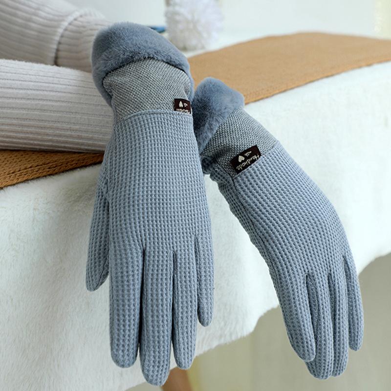 

Модные Элегантные Клетчатые Утепленные Женские Зимние Перчатки Сохраняют Тепло Сенсорный Экран Плюшевый Запястье Милые Мягкие Вождение Велоспорт