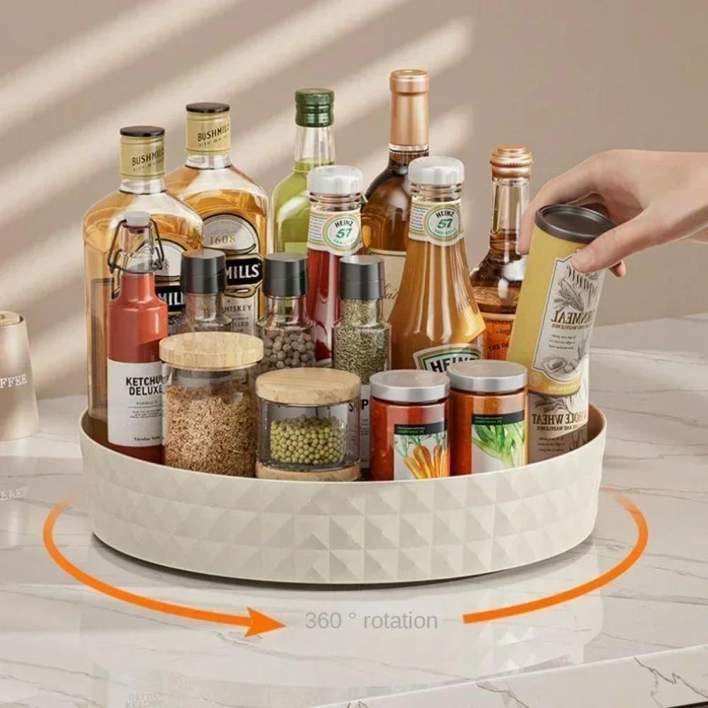 

360 Degree Rotating Organizer, Multifunctional Kitchen Storage Rack-for Spice Bottles,Soy Sauce,Fruits,Desktop & Cabinet Counter
