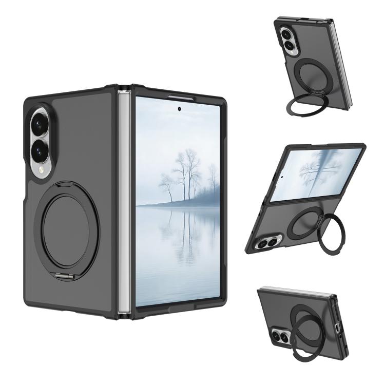Skin Feel Rotating Holder Magnetic Phone Case For Galaxy Z Fold8 Ultra 5G, Matte PC TPU Shockproof Anti-Scratch Protective Cover