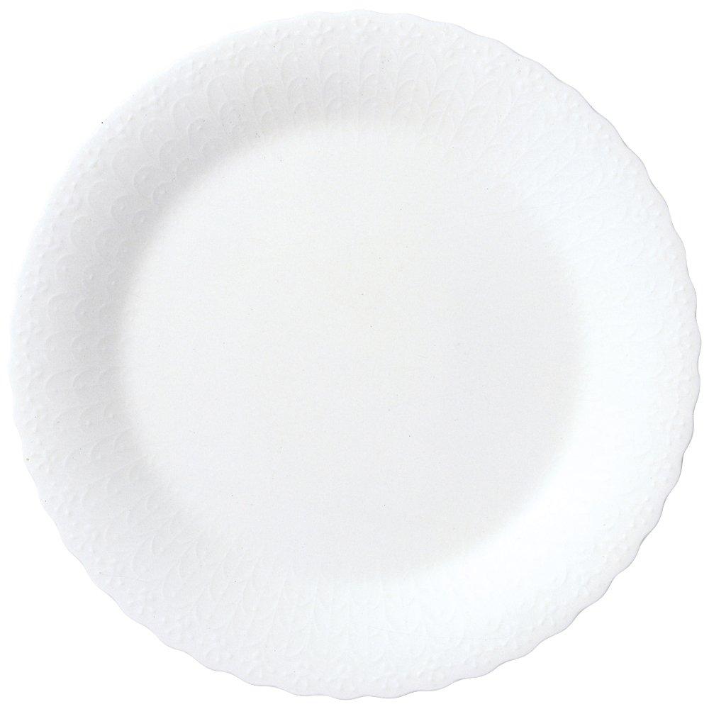 

NARUMI Silky White Plate, 23cm Diameter, Cute Relief Design, Lunch Plate, Meat Plate, Microwaveable, Dishwasher Safe, 9968-1525P