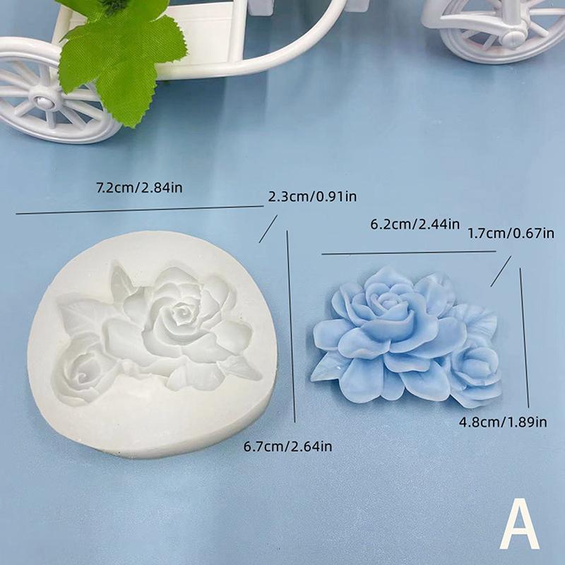 Lotus Gardenia Cake Decorations Silicone Mold Diy Kitchen Baking Handmade Soap Mold Aromatherapy Gypsum Cake Chocolate Mold