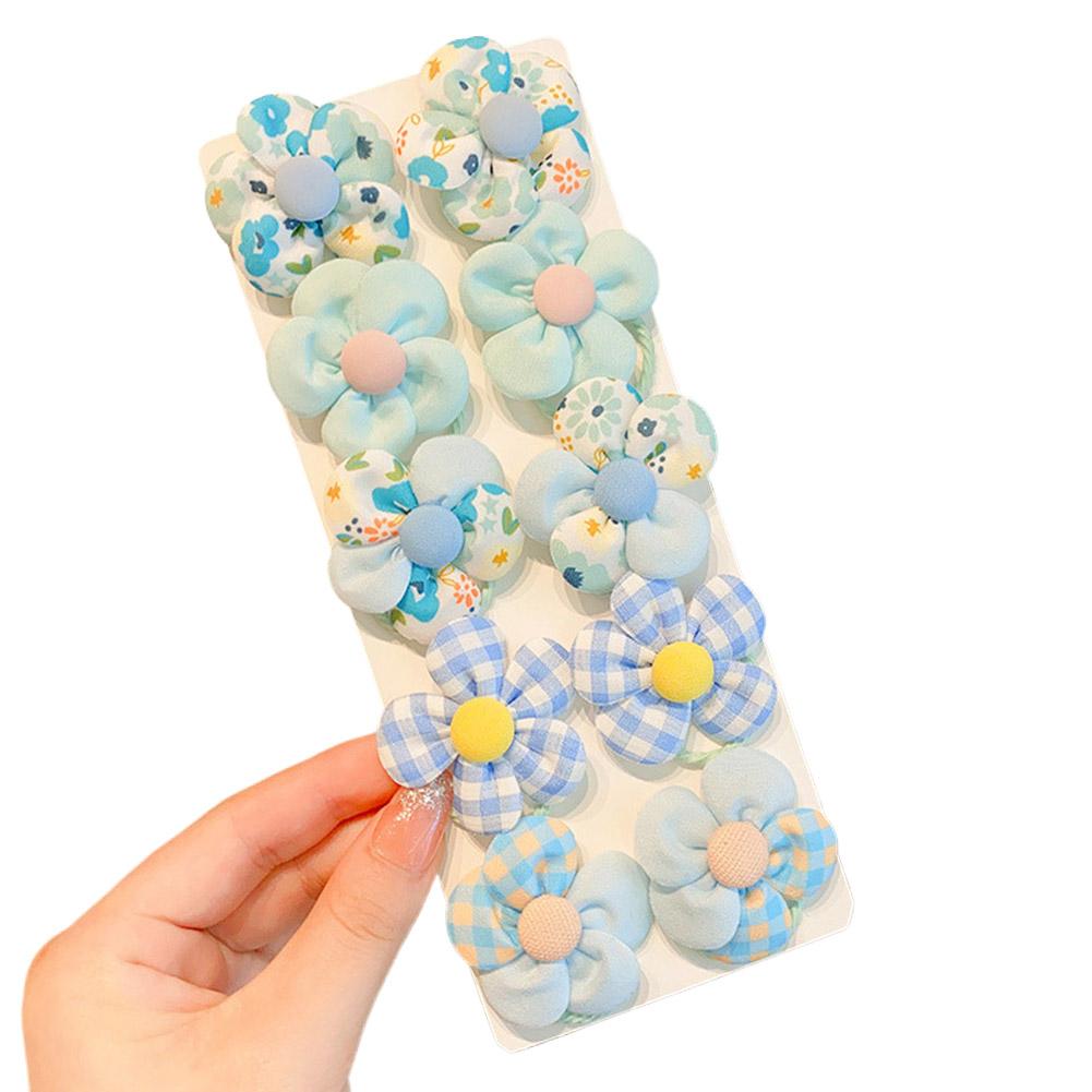 10Pcs Sweet Flower Hair Ties, Cute Bow Elastic Hair Ties for Little Girls Hair Bands Holders, Candy Color Hair Ropes Scrunchies