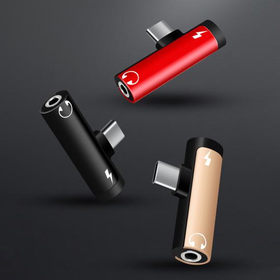 2 In1 Fast Charging High Fidelity Sound Stable Signal Plug Play Audio Adapter Type-C To 3.5mm Headphone Jack Converter Audio Accessories