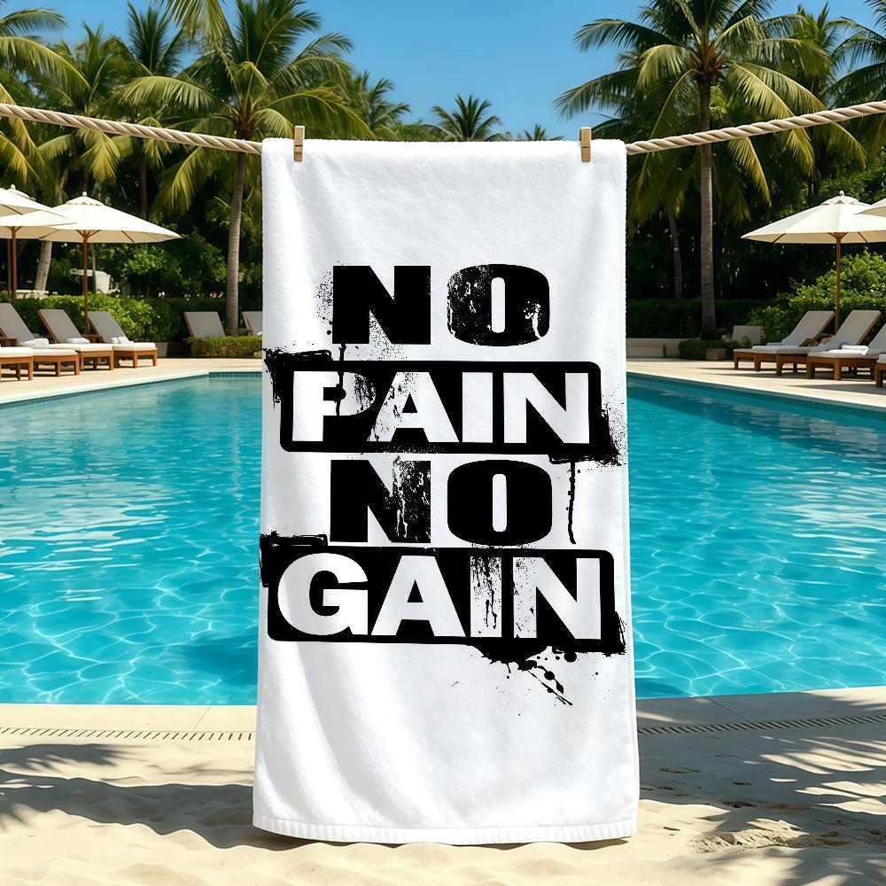 No Pain No Gain GYM Handtuch Für Camping im Freien Strandhandtuch Super Saugfähig Schnelltrocknend Sommerhandtuch