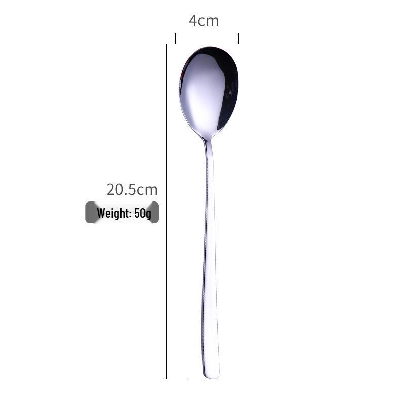 304 Stainless Steel Long Handle Gold-Plated Mixing Spoon and Fork Set, Korean Style