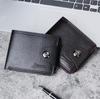 Men's Casual Multi-Card Short Wallet with Coin Purse and Double-Line Card Holder