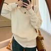 Design Pullover Knitted Sweater Top Autumn and Winter New Lazy Style Loose Versatile Soft Waxy Sweater Women