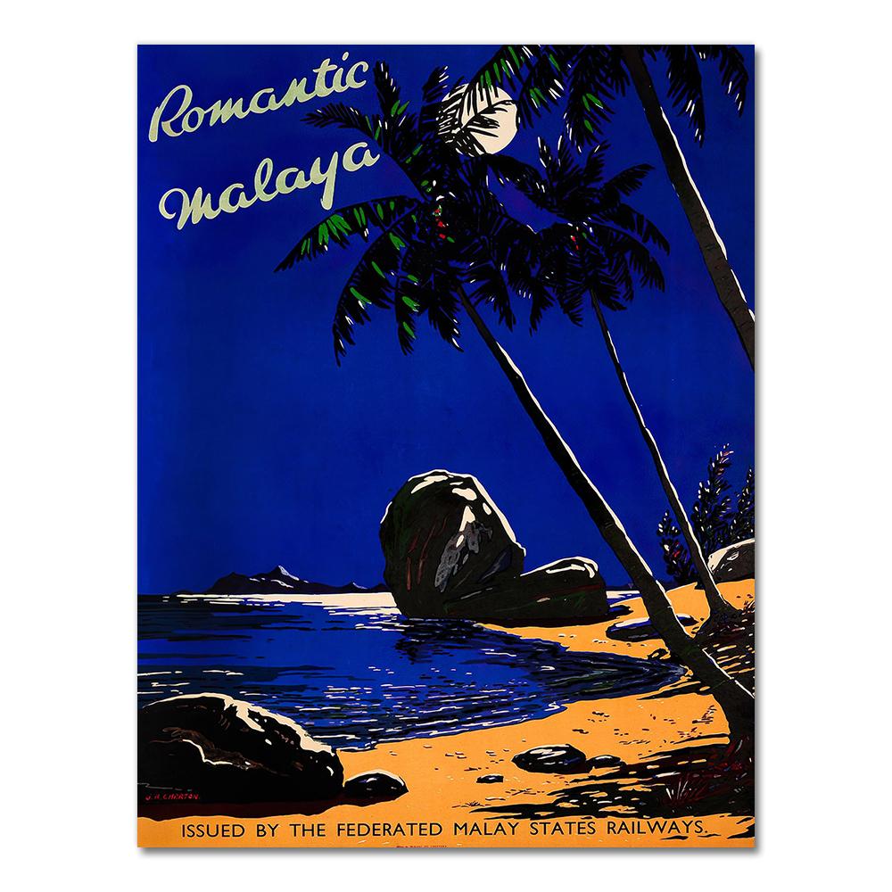 Visit Malaysia Penang Beach Kuala Lumpur Travel Canvas Paintings Vintage Wall Kraft Posters Coated Wall Stickers Home Decor Gift 21X30CMNo Framed