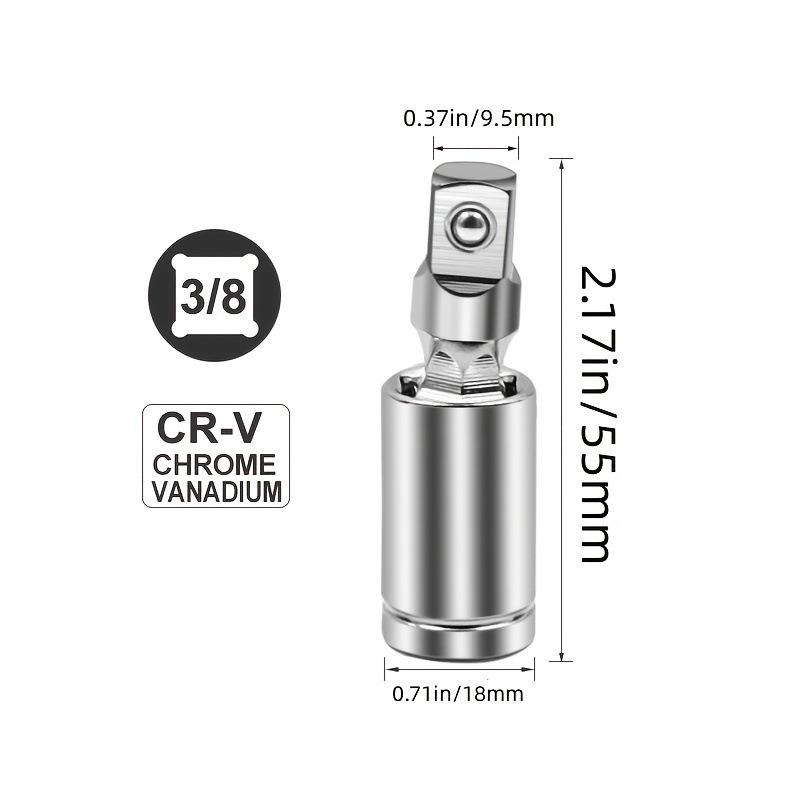 Universal Joint Socket & Fly Set: 1/4", 3/8", 1/2" Ratchet Angle Extension Bar Adapter