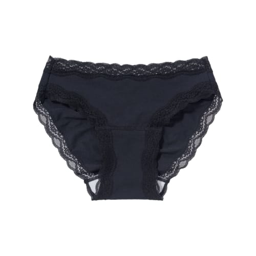 

Peach John [Sanitary Shorts, Winged, Non-slip, Reduces Odors] Daily Lace Trim Sanitary Shorts, Black, Size L