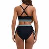 Damen Neuer High-Waist Kordelzug Webband Sexy Bikini Zweiteiliger Badeanzug