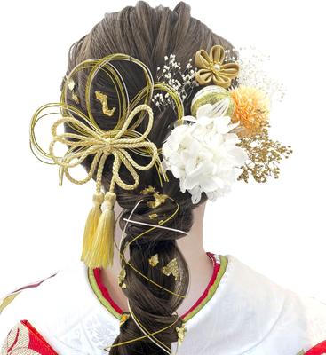 Baramoly Hair Ornament for and Gold Leaf Hair Ornament for and Perfect for and Features Dried Antique Ping Pong Japanese and Artificial Flowers for