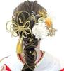 Baramoly Hair Ornament for and Gold Leaf Hair Ornament for and Perfect for and Features Dried Antique Ping Pong Japanese and Artificial Flowers for