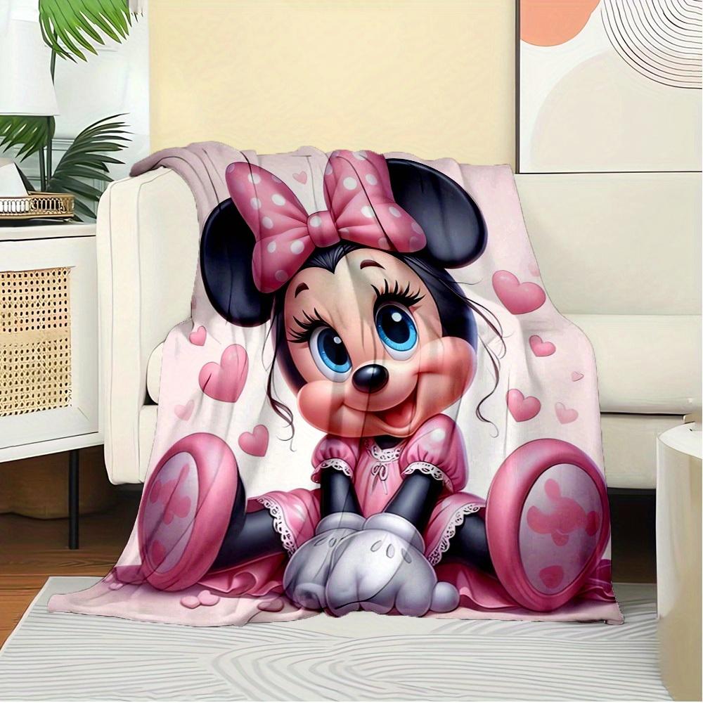 1pc Cover Blanket - Cute Mickey and Minnie design, perfect for bedding small quilt, sofa blanket, gift idea, home decoration, cozy warm plush fabric