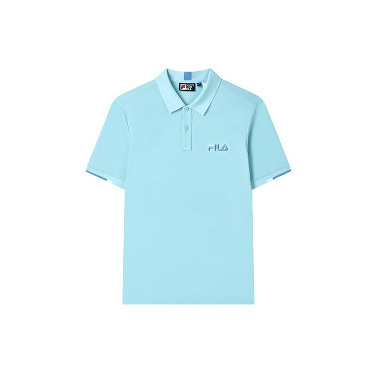 

FILA Heritage Series Solid Color Logo Embroidered Casual Breathable Short Sleeve Polo Shirt Men Polo Shirts Tiffany-Blue F11M328117FLB XXXL