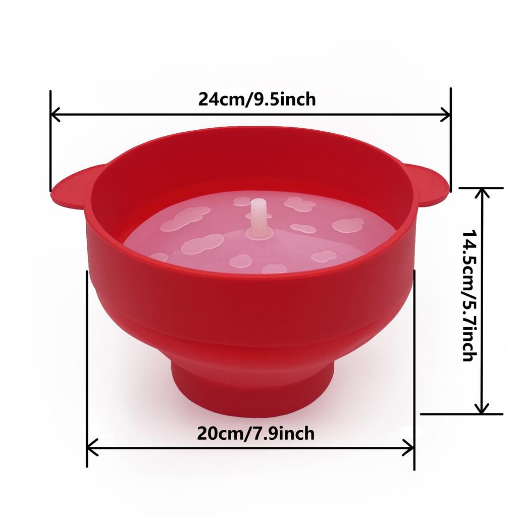 Creative Silicone Microwave Popcorn Bucket Heat Resistant Foldable With Handle And Lid Home Popcorn Making Container Daily Use