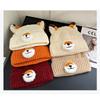 Cartoon Design Pullover Hats Thickened Winter Beanies Y2K Fox Ears Beanies  for Women and Men