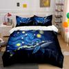 Whale, Stars, Swirling Sky. Print Bedding Set 1 Duvet Cover 2 Pillowcases For Adult And Children Luxury Gift Full Size