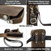 CONTACT'S Retro Genuine Leather Shoulder Bag Men Metal Push Lock Belt Clip Waist Bag Male Travel Daily Gift Crossbody Bag