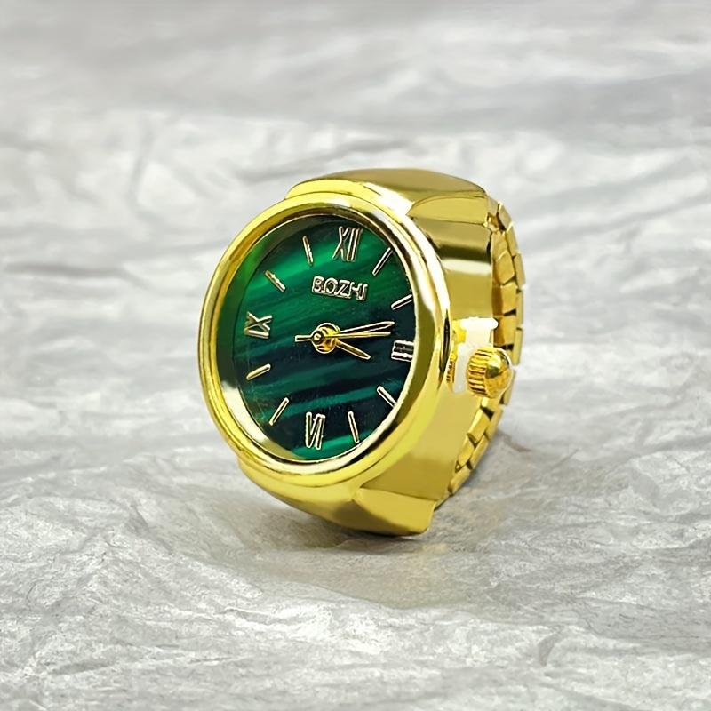 Finger Watch Mini Edition Small Green Watch Ring Watch Women's Retro Rose Gold Finger Watch Student Watch Ring Watch