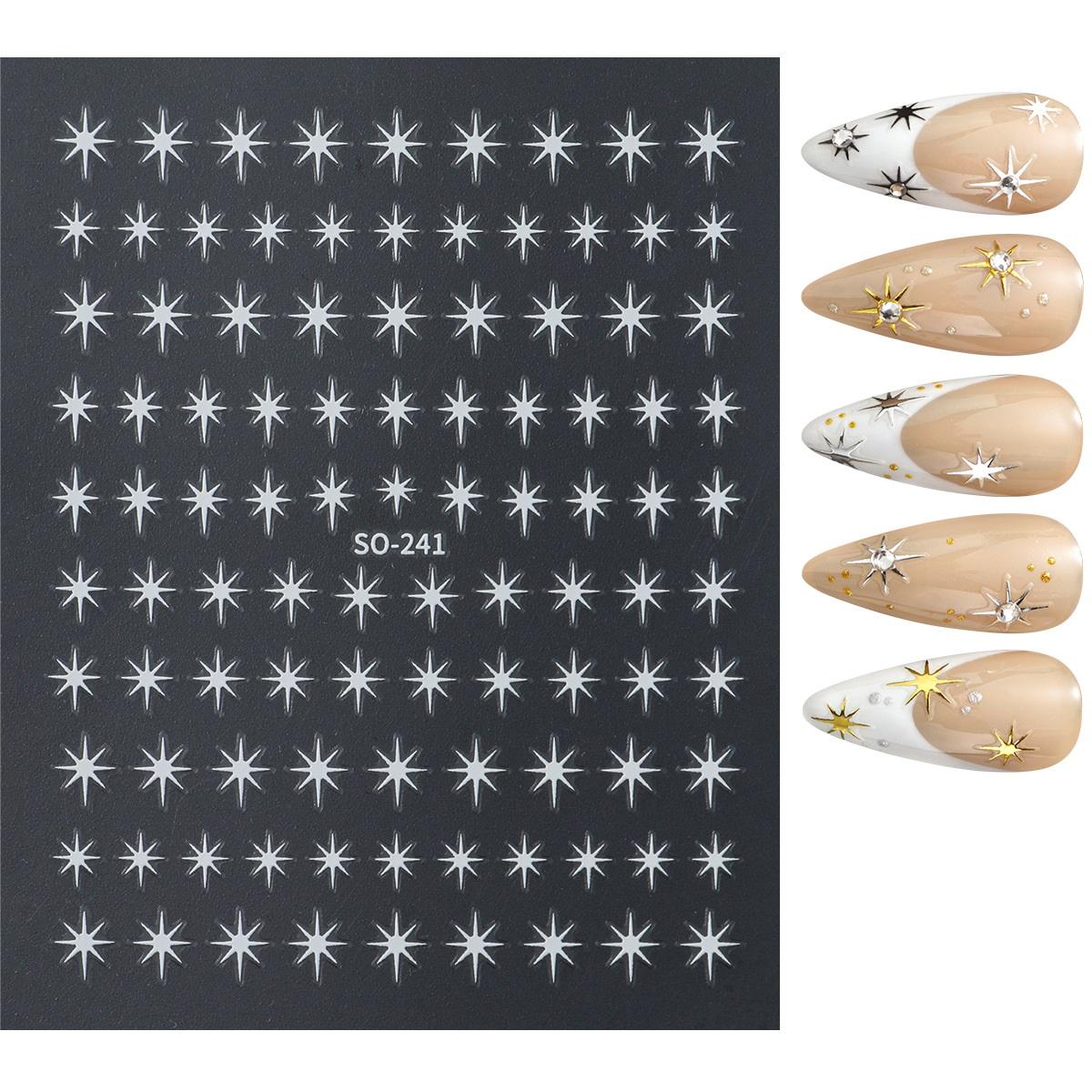

Золотые серебряные звезды 3D наклейки для ногтей Цветочные растения Наклейки для дизайна ногтей Цветочные листочки Весенние слайдеры Маникюрный декор