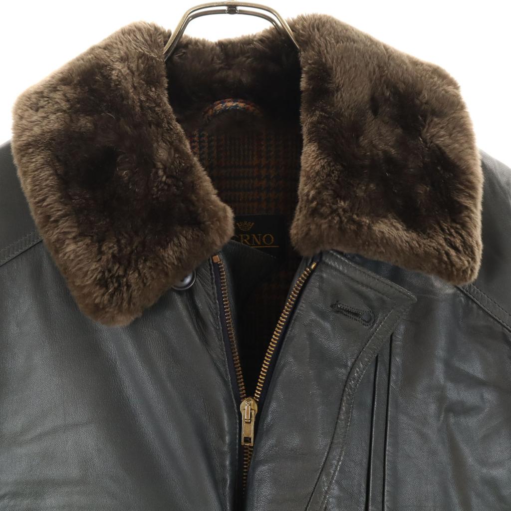 Herno Lata 80. Wyprodukowana we Włoszech Stara kurtka skórzana 48 grafitowa Męska Używana