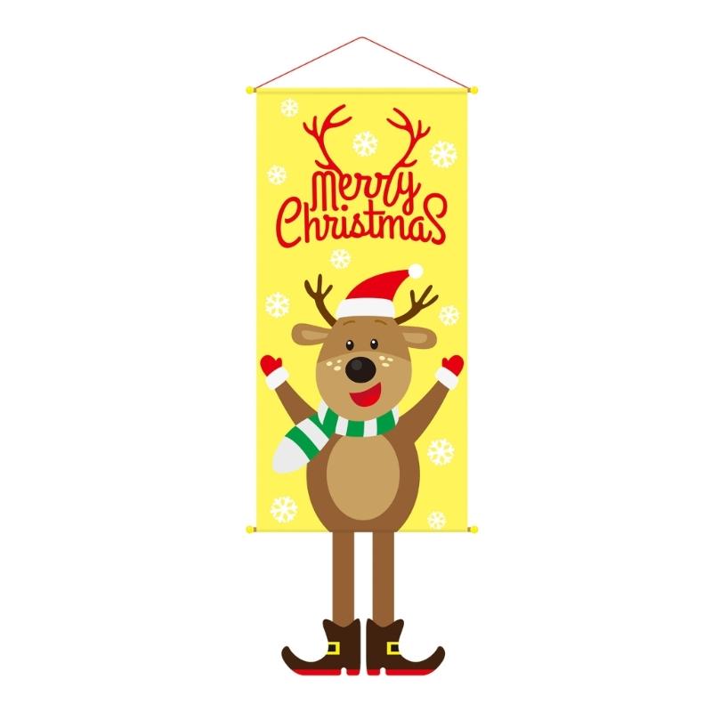 

Christmas Hanging Cloth Poster Creative Cartoon Background Fabric Christmas Decor for Home Decoration