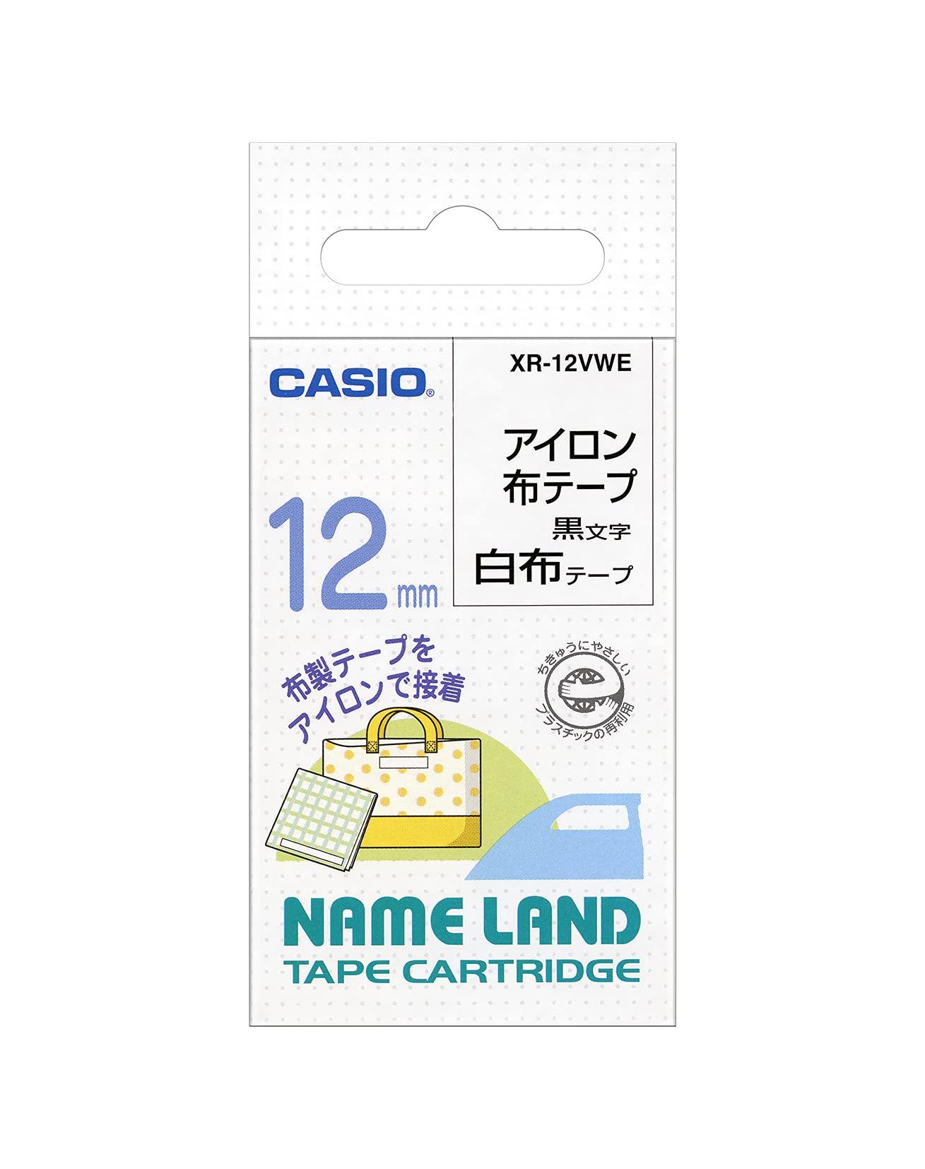 

Casio Label Printer Name Land Fabric Tape 12mm White Iron-on XR-12VWE
