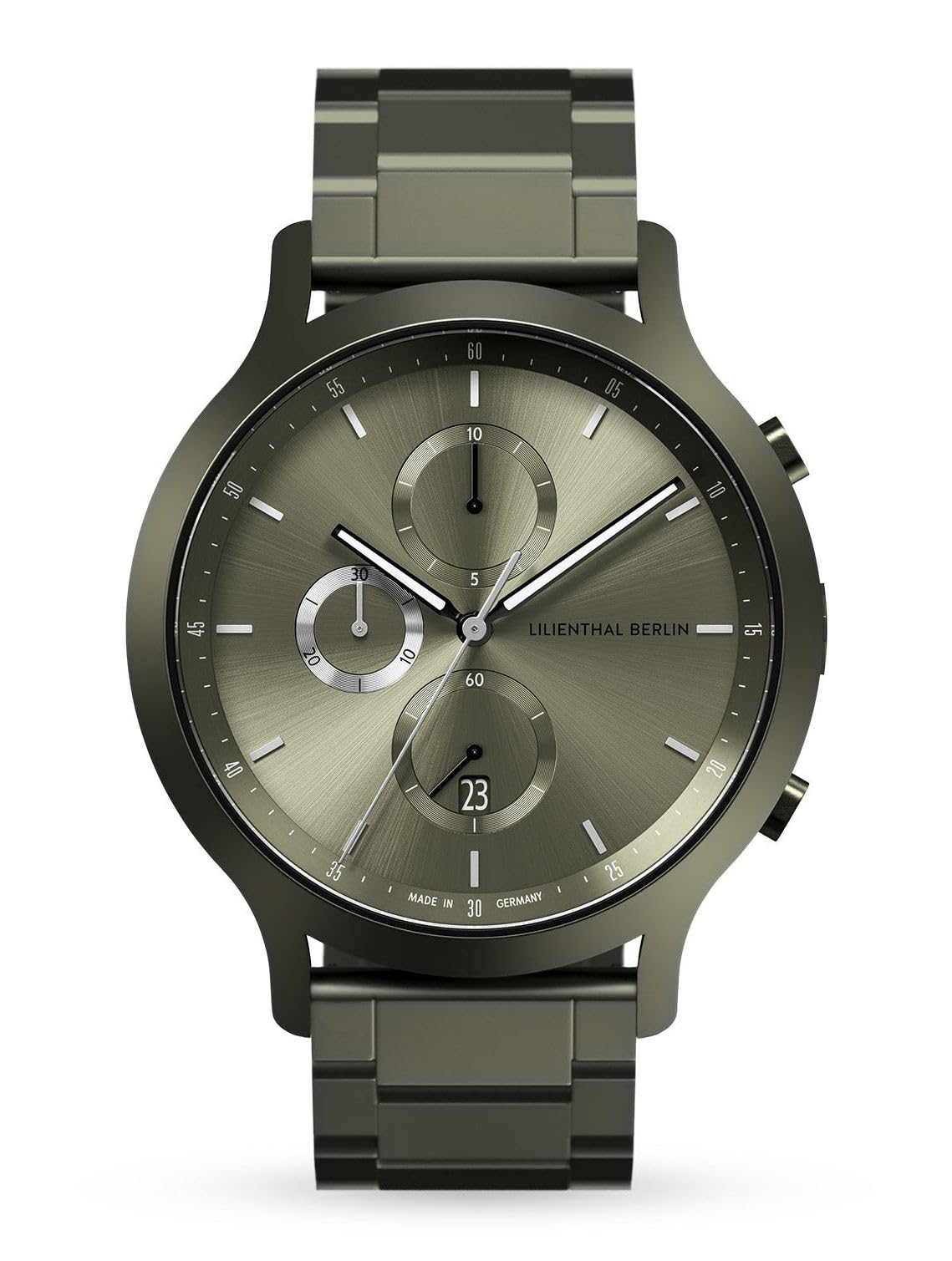

Watch Chronograph Date Made in Germany Khaki [Lillianthal Berlin] C01-111-B040HM Men s зелений