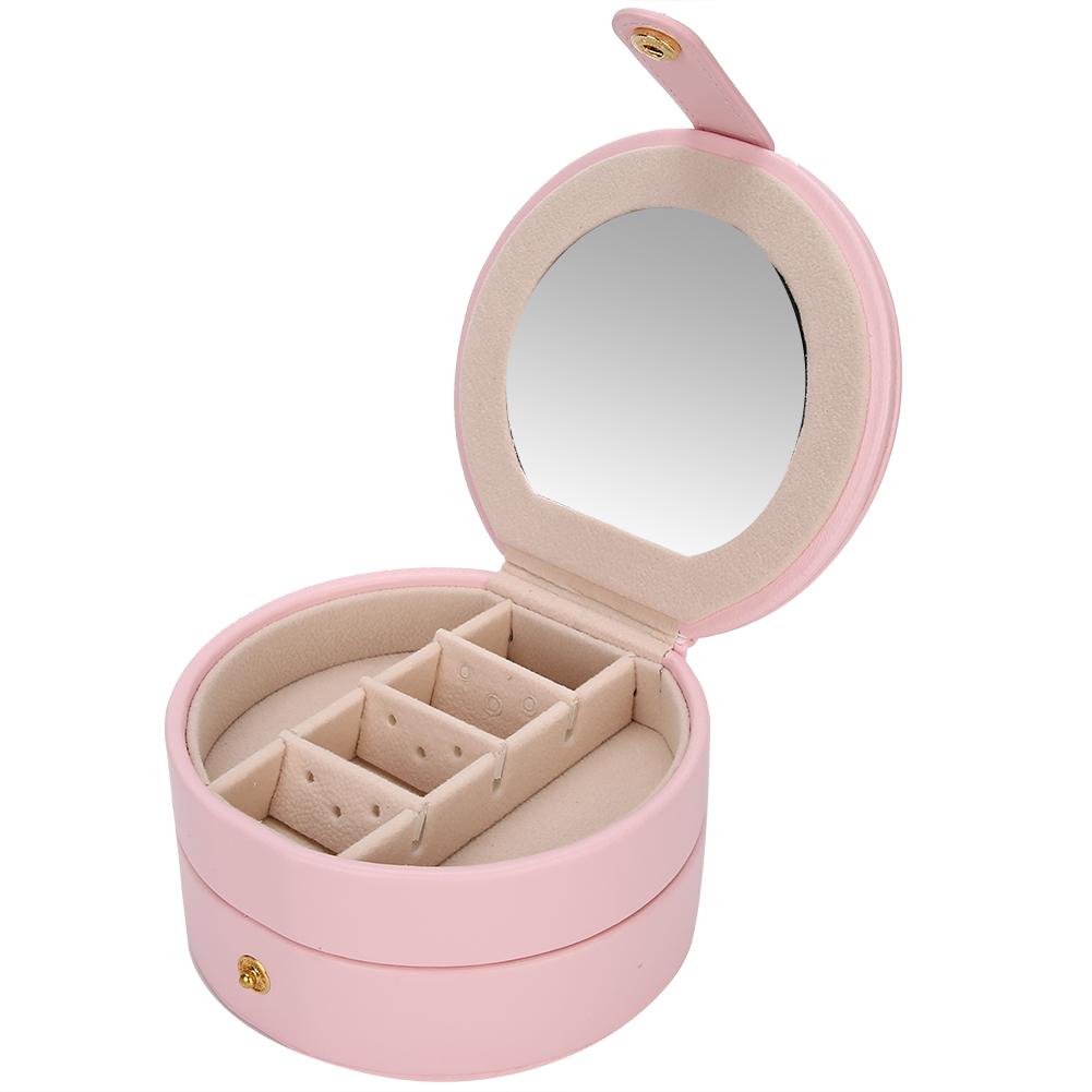 Boîte à Bijoux PU Portable Multifonctionnelle Rangement Organisateur pour Bijoux Bagues Boucles d'Oreilles(Rose )