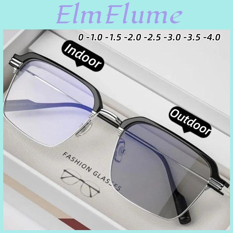 Fashion Color Outdoor Changing Sunglasses New Photochromic Myopia Glasses Men Women Near Sighted Prescription Eyeglasses To 40