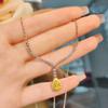 French Light Luxury Design Sense Imported High Carbon Diamond Aquamarine Necklace Inlaid With Blue Ice Flower Cut Pendant Female