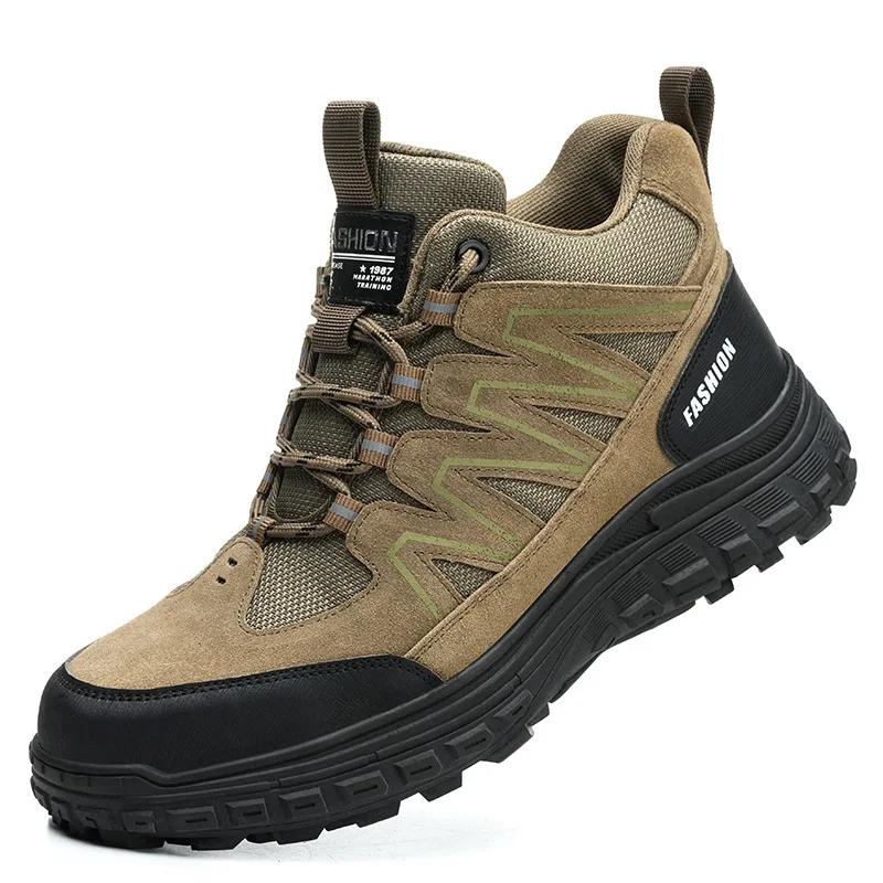 Hohe Sicherheitsschuhe Mann Winter Industrie Arbeitsschuhe mit Kunststoffkappe durchtrittsichere Stiefel Gummi-Laufsohle rutschfeste Arbeitsschuhe
