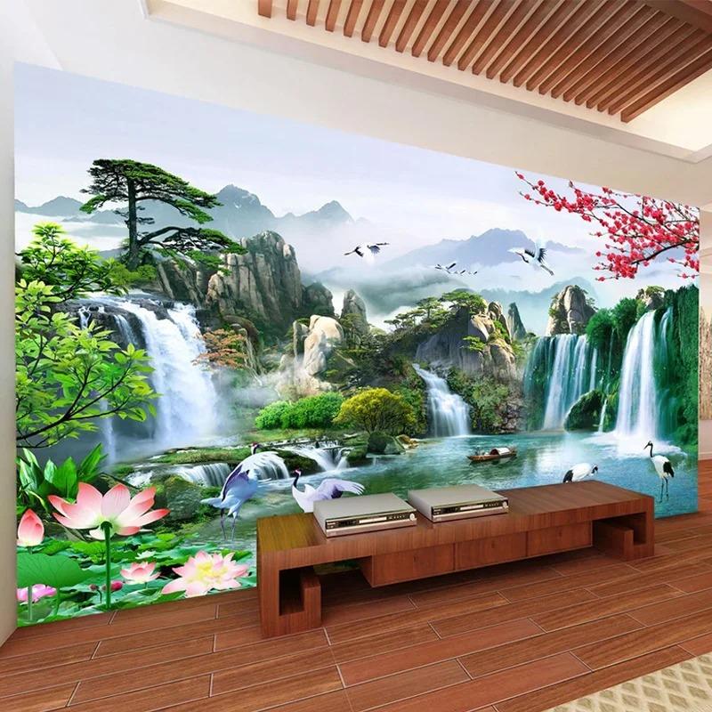 3d Waterfalls Wallpaper Nature Landscape Wall Mural Living Room Tv Sofa Study Classic Wall Papers Home Decor
