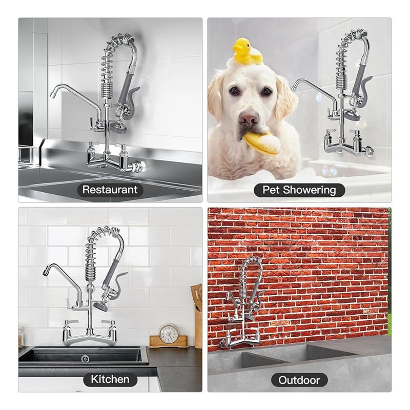 

Sink Sprayer, Pre Rinse Sprayer For Commercial Kitchen Sink Faucets, 1.42 GPM Sprayer Valve Dish Sprayer Nozzle-B61B