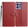 For Motorola Edge 50 Pro 5G Leather Phone Case Wallet Stand Cover with Handy Strap