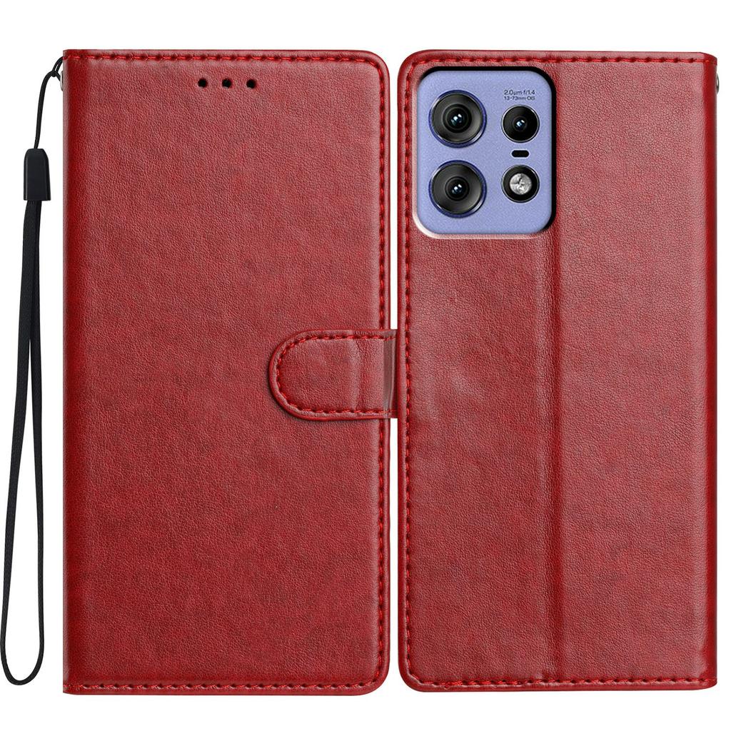 For Motorola Edge 50 Pro 5G Leather Phone Case Wallet Stand Cover with Handy Strap