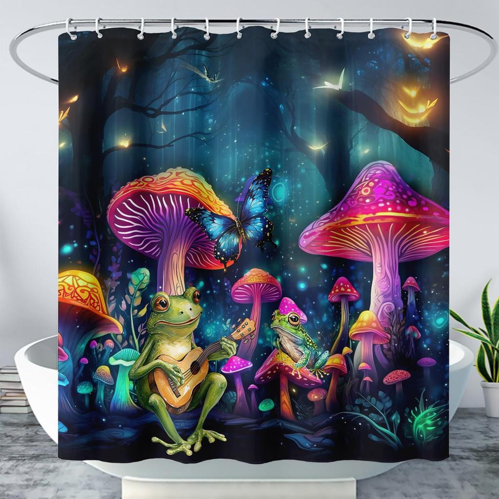 Kawaii Rabbit Pet Shower Curtain for Bathroom,Cute Animal Bunny Floral Waterproof Fabric Bath Curtain with Hooks,72" Wx72 H